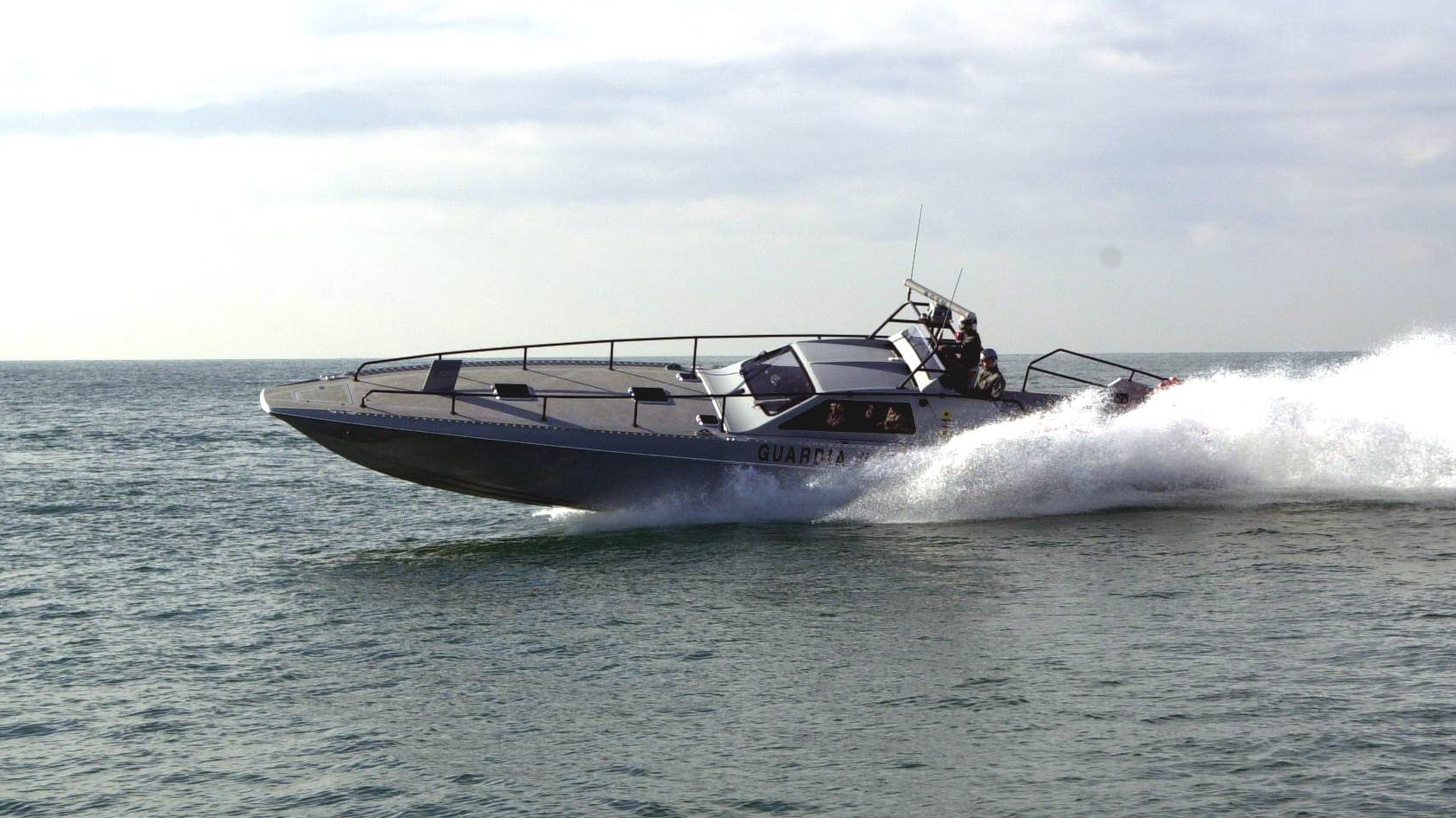 Vedetta Velocissima V.6000 of the Guardia di Finanza, designed by Fabio Buzzi